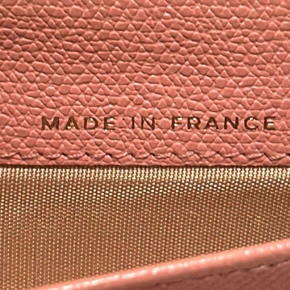 Chanel Foldover Long Cardholder Wallet CC Button Logo Light Pink Leather Luxury - Picture 5 of 14